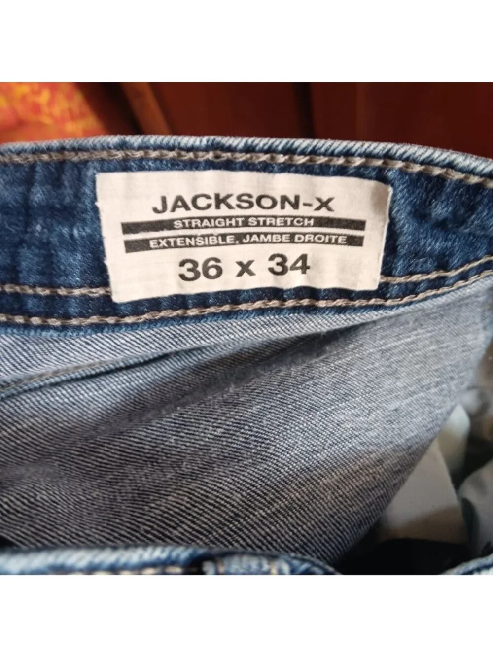 Buffalo David Bitton Jackson-X Straight Stretch Mens Jeans Size 36x34 Blue Denim